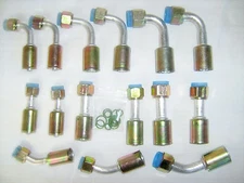 BEADLOCK A/C FEMALE O RING CRIMP ON FITTING KIT, STRAIGHT,45,90 DEGREE 15 pc