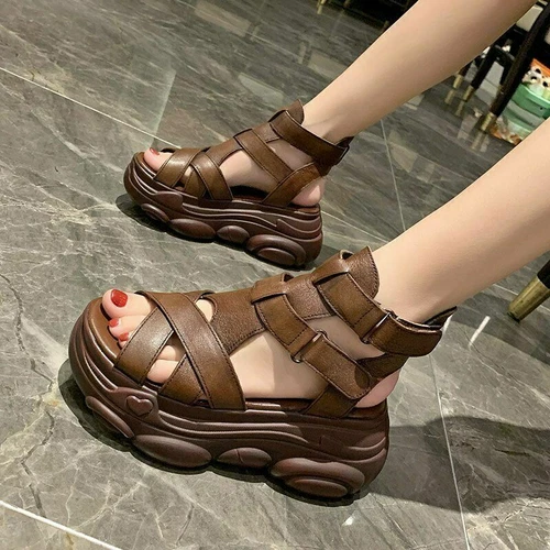 Womens Ladies Flatform Summer Ankle Strap Sandals Chunky Sole Platform Shoes UK - Picture 8 of 27