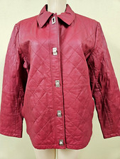 Dialogue Dark Red Leather Long Sleeve Jacket Size M - New