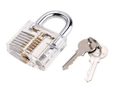 Transparent Padlock With Keys - Clear Visible See-Through Lock - brand new