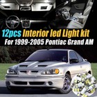 12Pc Super White Car Interior LED Light Bulb Kit for 1999-2005 Pontiac Grand AM