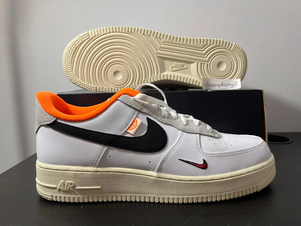 Mens Nike Air Force 1 '07 LV8 - White/Orange Sneaker