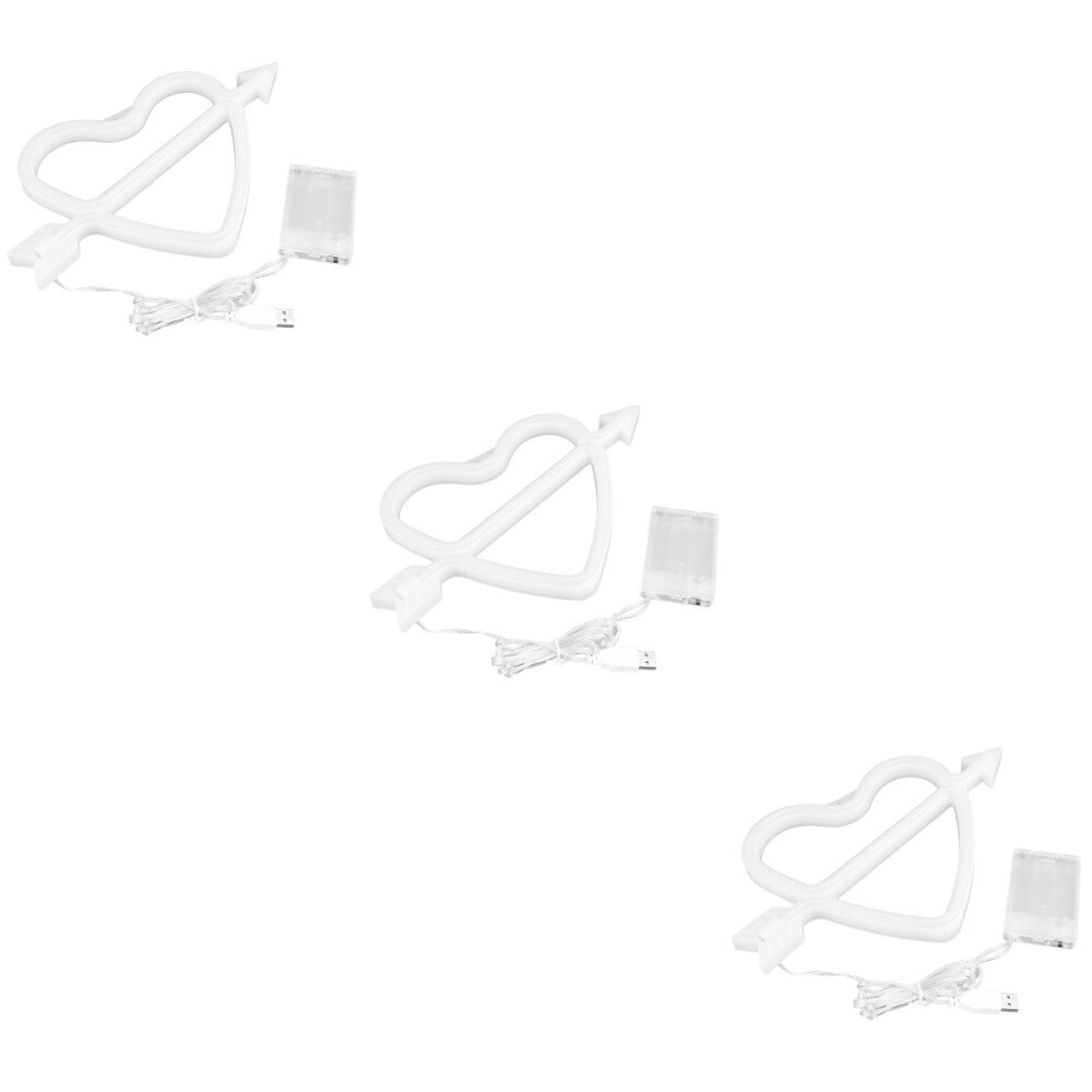 3-Piece Love Neon Lights for Wedding Party Decor Space-Saving Design