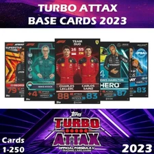 Topps Turbo Attax 2023 UK F1 - Base Cards #1 - #250 PICK YOUR CARDS