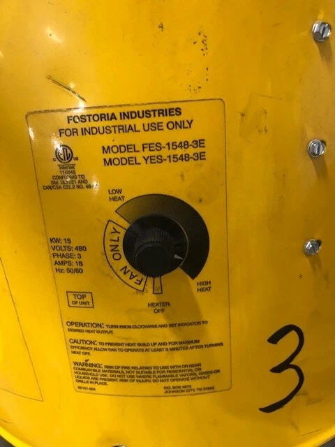 Fostoria FES-1548-3E Heat Wave Portable Electric Salamander Heater 480V, 3  Phase | eBay