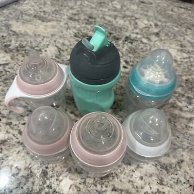 Tommee Tippee Natural Start Grow with Baby Bottle Set, 2x 5oz, 3x 9oz, sippy cup