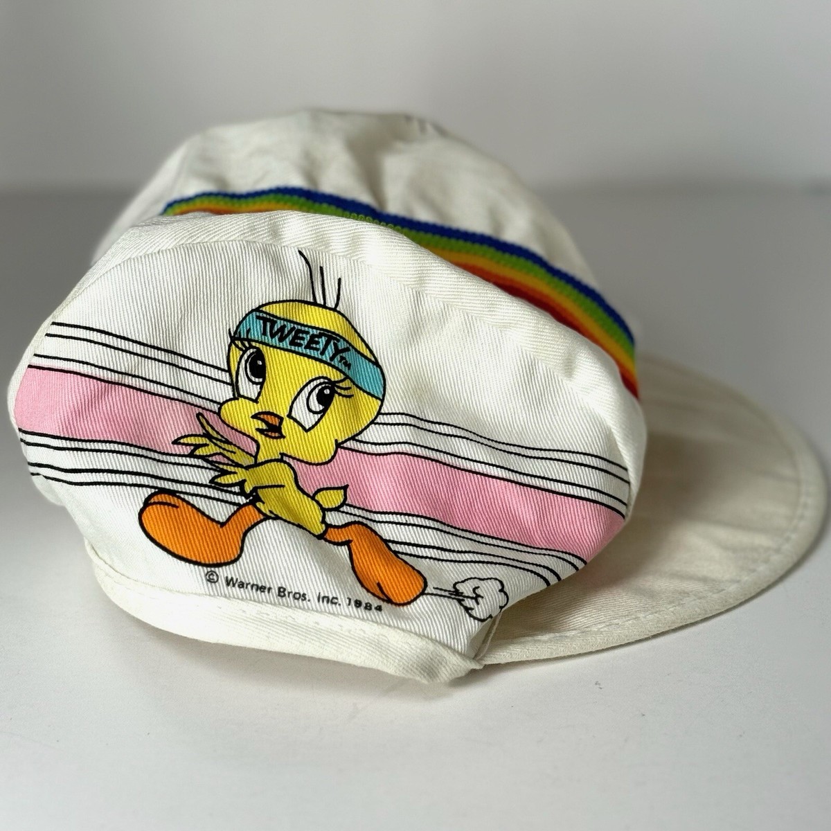 Claraトゥイーティー 1984 Vintage Rare Tweety Casquette Cycling Cap Just4Kids Warner