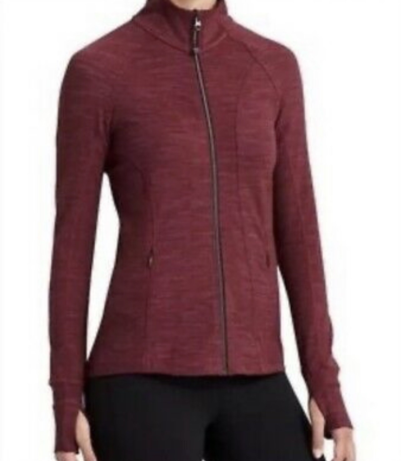 athleta Striated Hope Full Zip Jacket (Excellent) - image 1