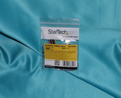 StarTech 6in Fan Adapter TX3 to 2xLP4 Power Y Splitter cable  Factory New  SALE!