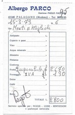 Palagano (Modena). Hotel "Parco". 1973 Account.
