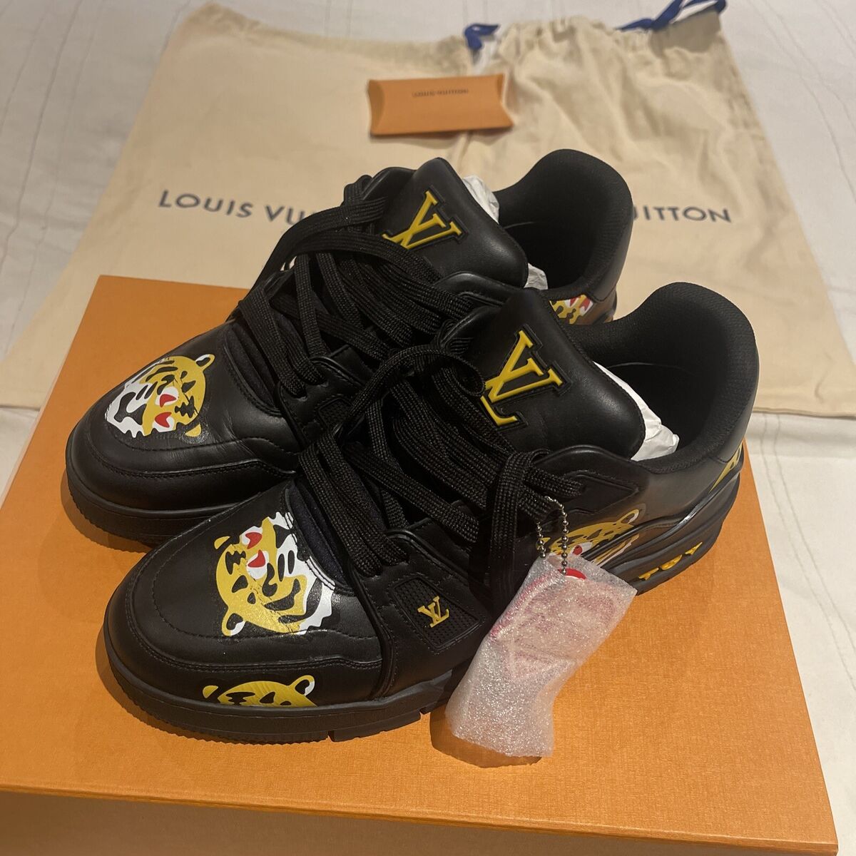 NIGO x LOUIS VUITTON TIGER LV Trainer Low Top Sneakers Black NIGO x LOUIS VUITTON TIGER LV Trainer Low Top Sneakers Black