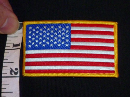 Lot (20) EMBROIDERED AMERICAN FLAG USA PATCH w/GOLD BORDER 3 1/4" X 2", Iron/Sew - Picture 7 of 7