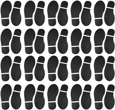 20 Pairs 40 Prints Black Shoes Footprint Stickers PVC Footprint Decals for Of...