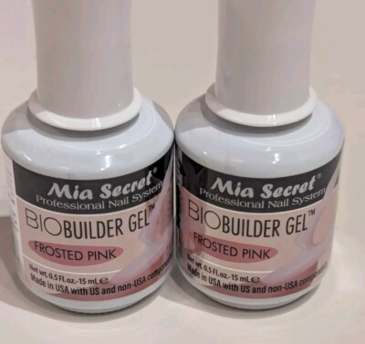 (2) Mia Secret Professional Nail System Frosted Pink 0.05oz Bio Builder Gel