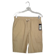 Tommy Hilfiger Boys Youth Khaki Beige Cotton Swim Shorts Drawstring L 16/18 NWT