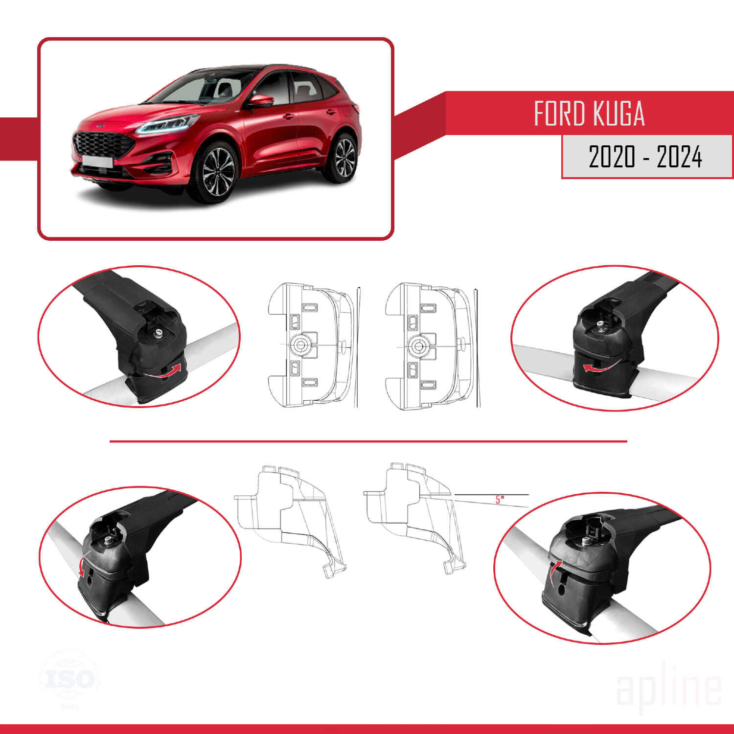 Lederen Autostoelhoezen Voor Ford Kuga (CX482) Titanium