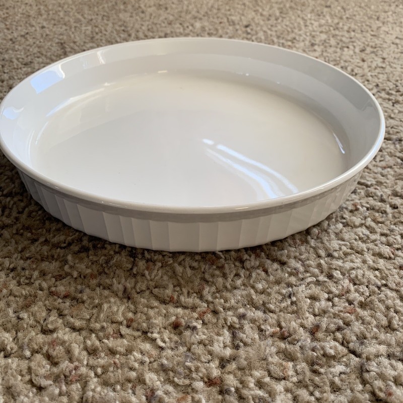 Corning Ware FRENCH WHITE 10.5 inch Round Quiche Pizza Dish Pie Plate F-3-B 24cm