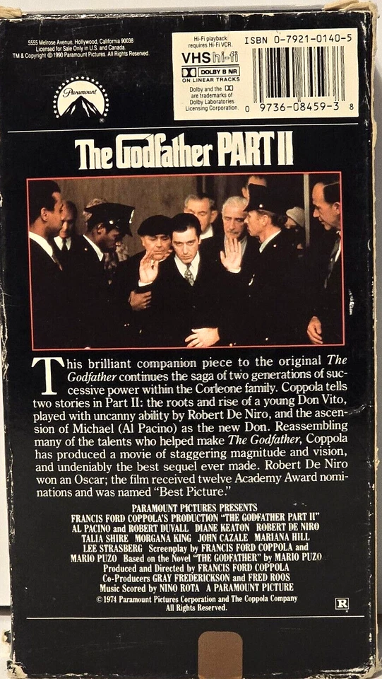The Godfather Part 2 - VHS Movie Video - Dual Cassette Tapes - 1990 - Image 2 of 4