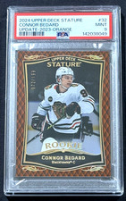 2024 UPPER DECK STATURE CONNOR BEDARD ROOKIE CARD RC ORANGE /199 PSA 9