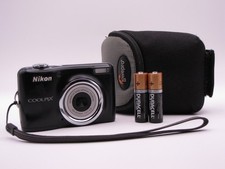 Nikon Coolpix L23 Black 10MP 5x Zoom digital camera with batteries and Case