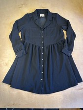 SEZANE Leana Mini Dress Black Noir Long Sleeve Size FR 34 US 2