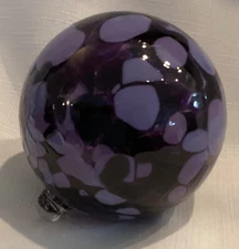 Vintage beautiful purple hand blown glass ball 3 3/4" float-like