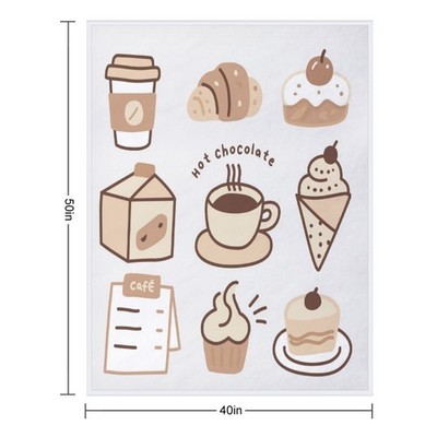 40 x 50 INCHES Illustrations Graphics Front Print Flannel Throw Blanket 6364-25