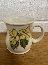 Moorcroft Pottery Mug Yellow Campanula Pattern Walter Moorcroft Early Vintage
