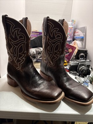Mens Rujo The Pablo Brown American Bison / Leather Cowboy Boots Size 13D VGC