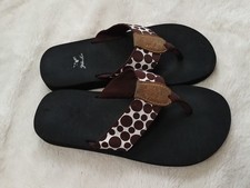 Yellow Box Dawn Brown Flip Flops Sandals in Women's 7.5 Brown Polka Dot Sandals