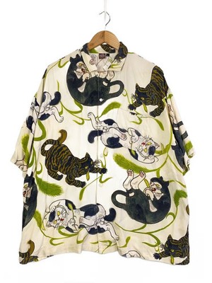 Other brands NIPPON DNA Aloha shirt L Rayon BEG All-over print