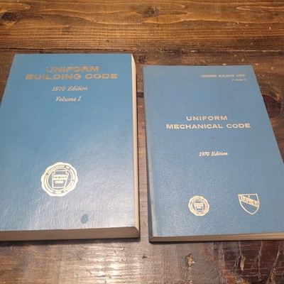 Vintage Uniform Building Code 1970 Volumes I & II Mechanical Guide Books Manuals