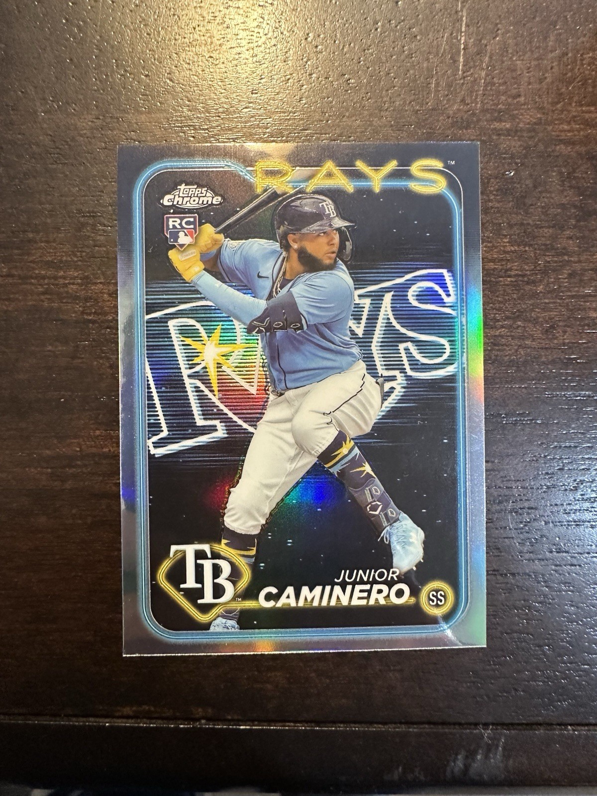 2024 Topps Chrome Junior Caminero Lightboard Logo Refractor #213 Rays