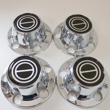 1980-1996 F150 Bronco Van Chrome Wheel Hub Center Caps Black Center 4 Pcs
