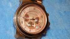 MICHAEL KORS MK-8096 Chronograph Rose Gold Tone Stainless 47mm 100m 6 1/2" Watch