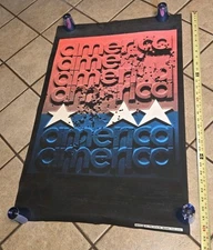 1972 Pro Arts Poster Original AMERICA usa Patriotic United States Red White Blue