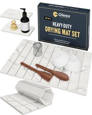 3Pack Stone Dish Drying Mat Set Includes 1 Large 24" x16" 2 Small 4" x9" fo