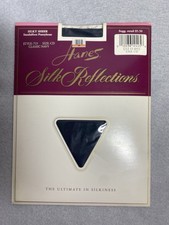 Vintage Hanes Silk Reflections Classic Navy Silky Sheer Pantyhose SIZE: CD New
