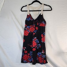 No Boundries Juniors Black And Red Floral Dress Size Med.