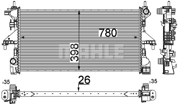Mahle CR 808 000P KüHler, MotorküHlung, WasserküHler FüR Fiat Ducato Bus (250_,-image
