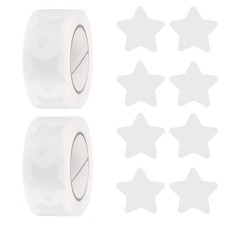 Star Stickers Roll 1 Inch, 1000pcs Adhesive Star Labels for DIY Crafts, White