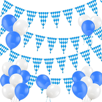 Oktoberfest Deko Set, 30 Ft Wimpelkette Wimpel Girlande& 30 Luftballons Blau Wei