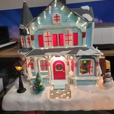 Avon Holiday Splendor 2001 Lighted Fiber Optic Christmas House Tested READ