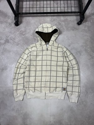 Vtg Carhart Plaid Men's Zip Hoodie Size S