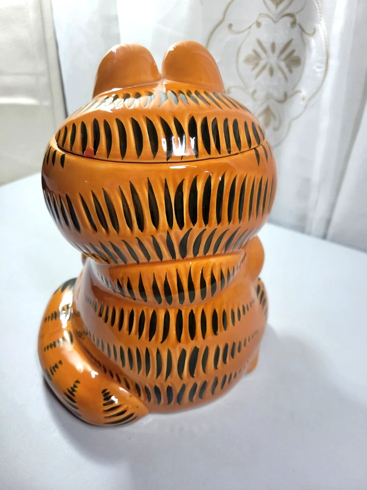 Tarro de galletas de cerámica de colección Enesco 1981 Garfield "Mine All Mine" Japón #E5932 Foto 4 de 4