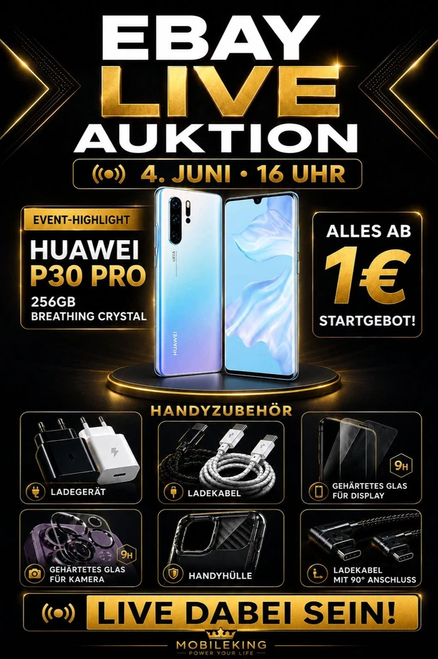Alles ab 1€ live Auktionen: iPhone,  Samsung, Huawei, Xiaomi Handyzubehör