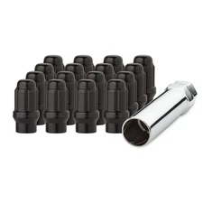 16 Black 12x1.5 Closed End ET Spline Tuner Lug Nuts for Aftermarket Wheels