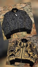 Versace Barocco Knit Print Reversible Bomber Jacket - MSRP 2500 - Authentic New