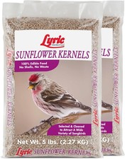2 Pack Lyric Sunflower Kernels Wild Bird Seed for Outside Feeders 5 lb/Bags
