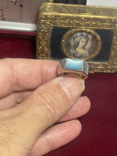 Très Belle Bague En Argent Massif Et Pierre Bleu Taille 52